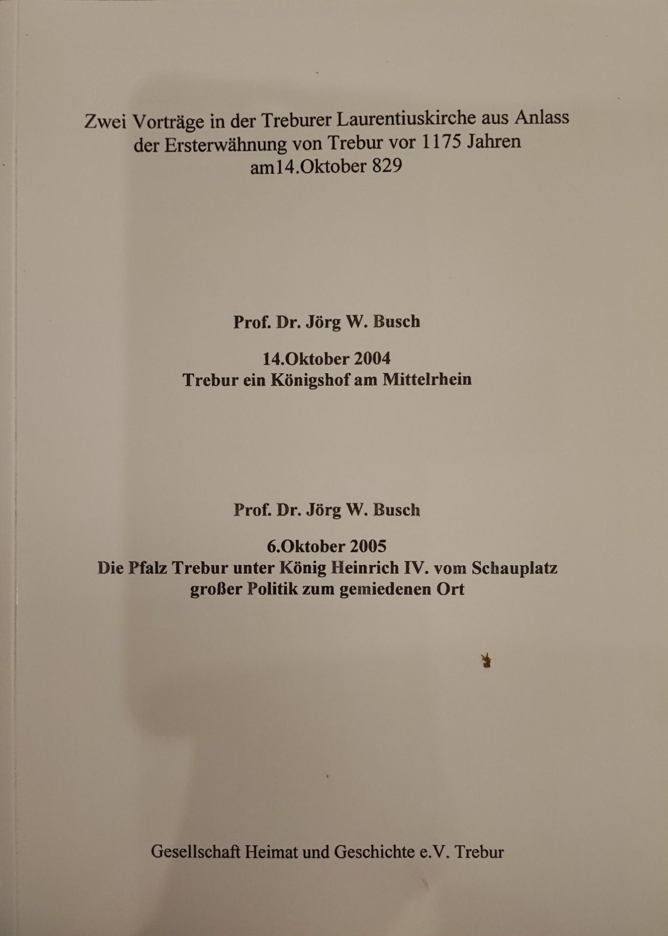 Trebur - ein Königshof am Mittelrhein